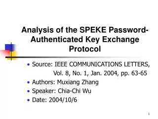 Analysis of the SPEKE Password-Authenticated Key Exchange Protocol