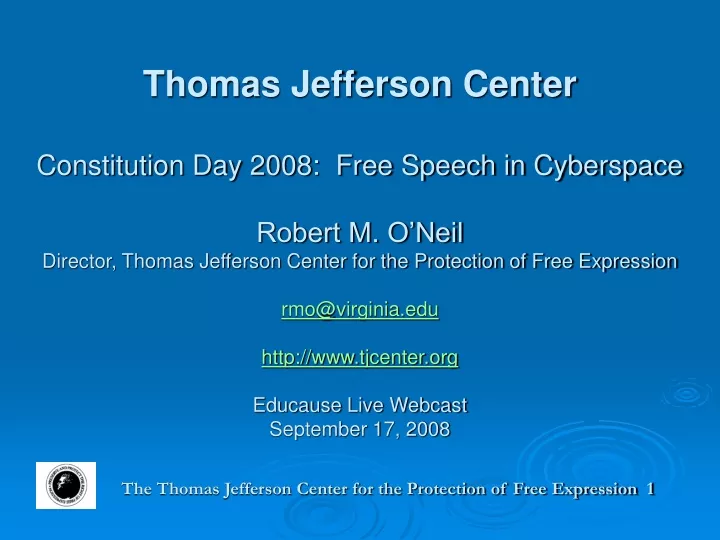 thomas jefferson center constitution day 2008
