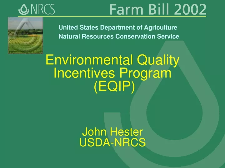environmental quality incentives program eqip john hester usda nrcs