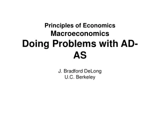 Principles of Economics Macroeconomics Doing Problems with AD-AS