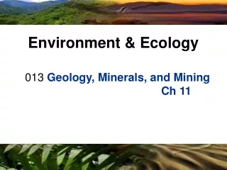 013  Geology, Minerals, and Mining 						Ch 11