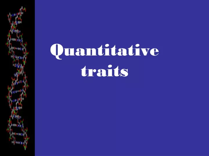 quantitative traits