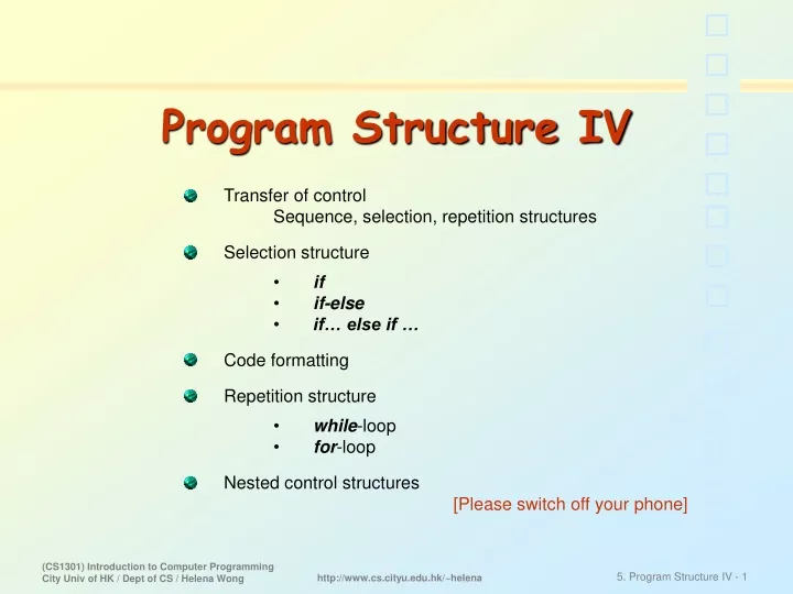 program structure iv