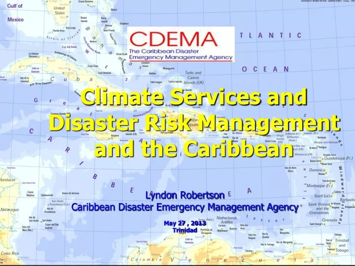 climate services and disaster risk management and the caribbean