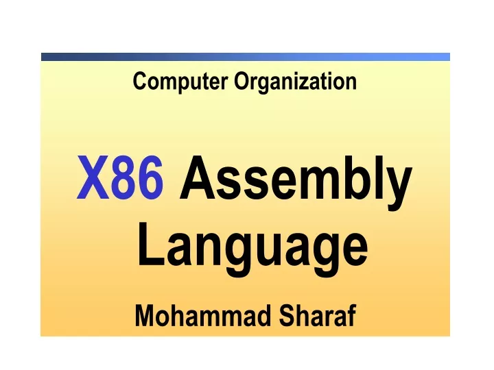 computer organization x86 assembly language