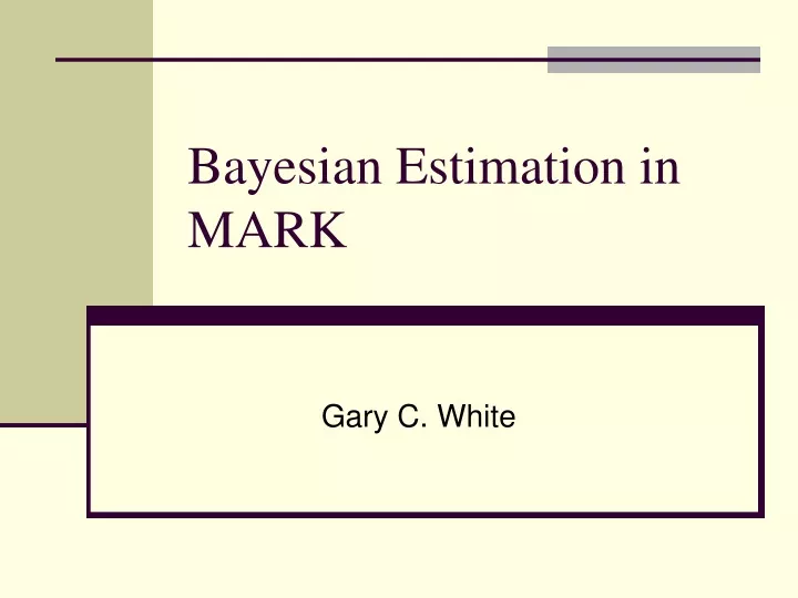 bayesian estimation in mark