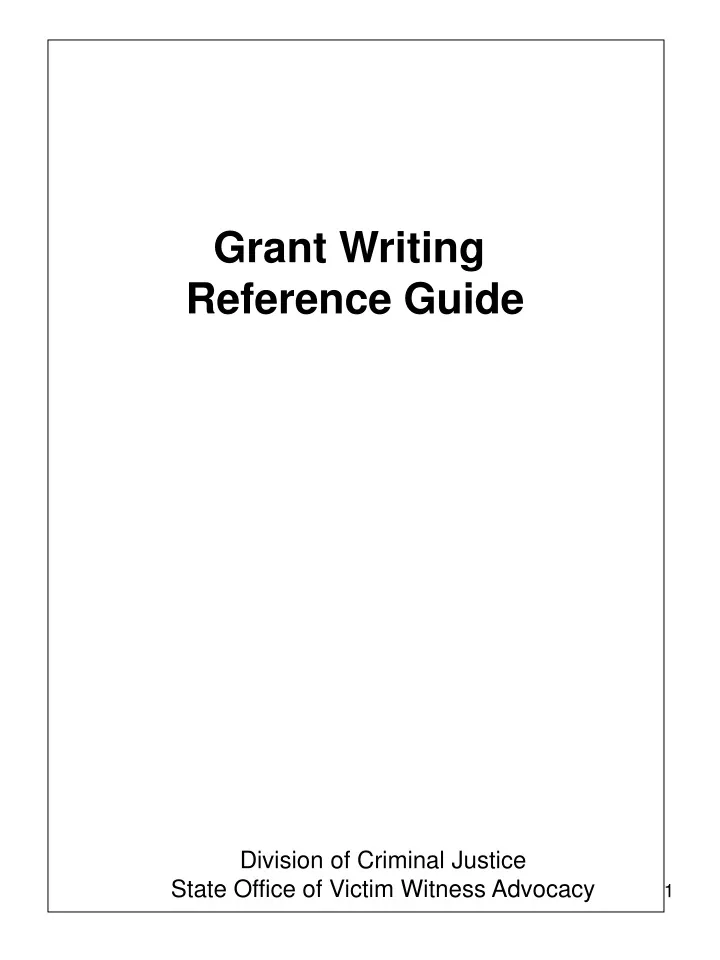 grant writing reference guide