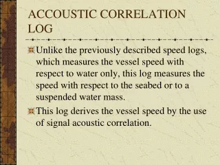 ACCOUSTIC CORRELATION LOG