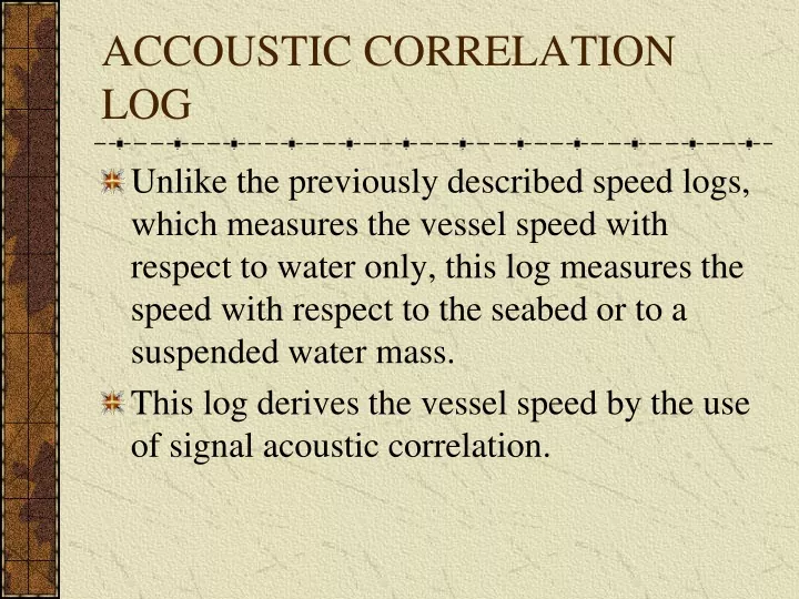 accoustic correlation log