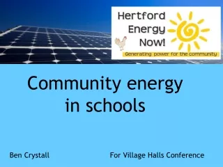 Community energy  in schools