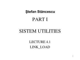 PART I SISTEM UTILITIES