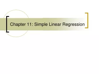 Chapter 11: Simple Linear Regression