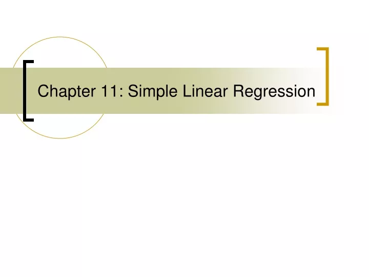 chapter 11 simple linear regression