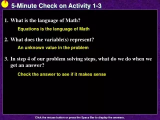 5-Minute Check on Activity 1-3