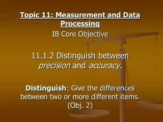 Topic 11: Measurement and Data Processing IB Core Objective