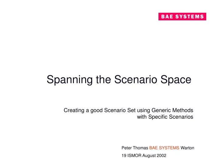 spanning the scenario space