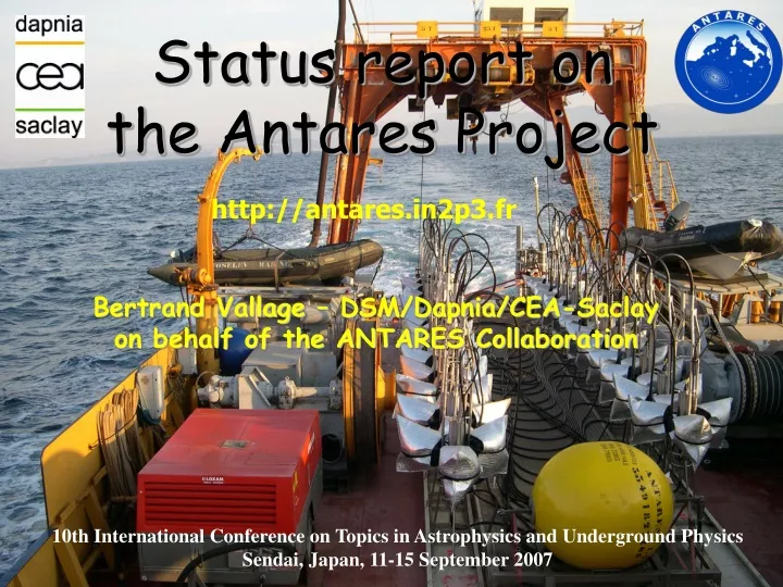 status report on the antares project