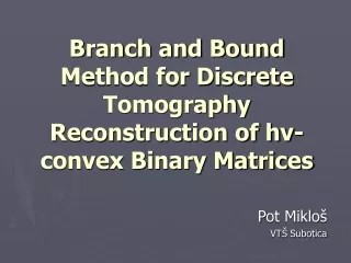 Branch and Bound Method for Discrete Tomography Reconstruction of hv-convex Binary Matrices