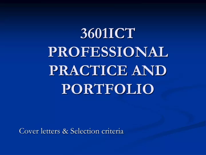 3601ict professional practice and portfolio
