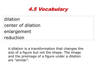 dilation center of dilation enlargement reduction