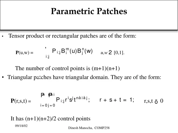 parametric patches