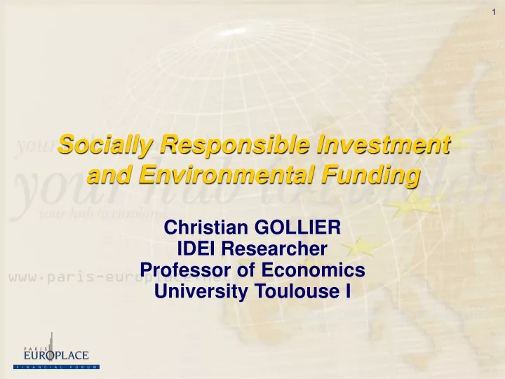socially responsible investment and environmental funding