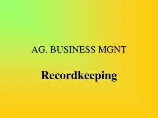 AG. BUSINESS MGNT