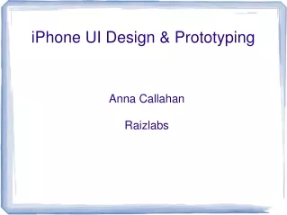 iPhone UI Design &amp; Prototyping