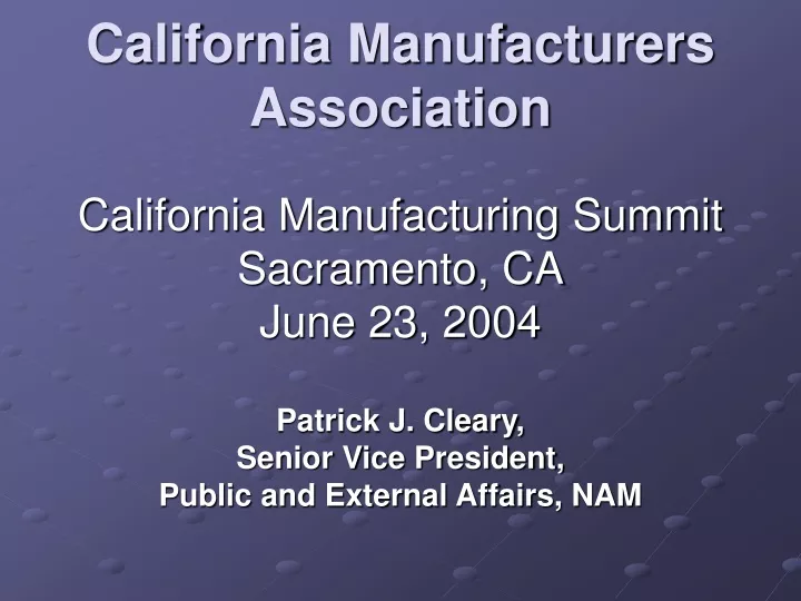 california manufacturers association
