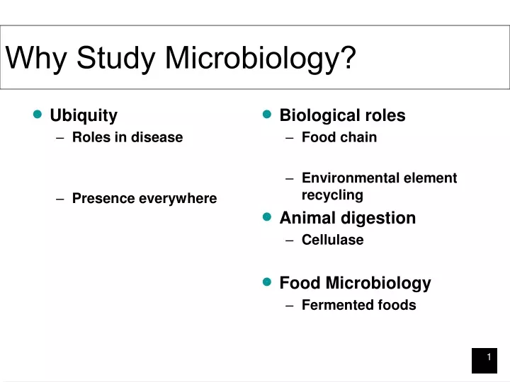 why study microbiology
