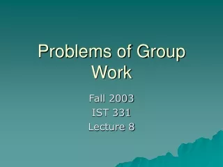 Problems of Group Work