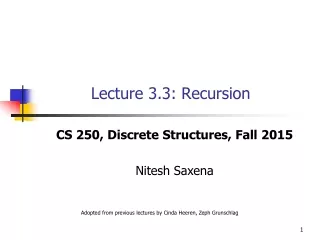 Lecture 3.3: Recursion
