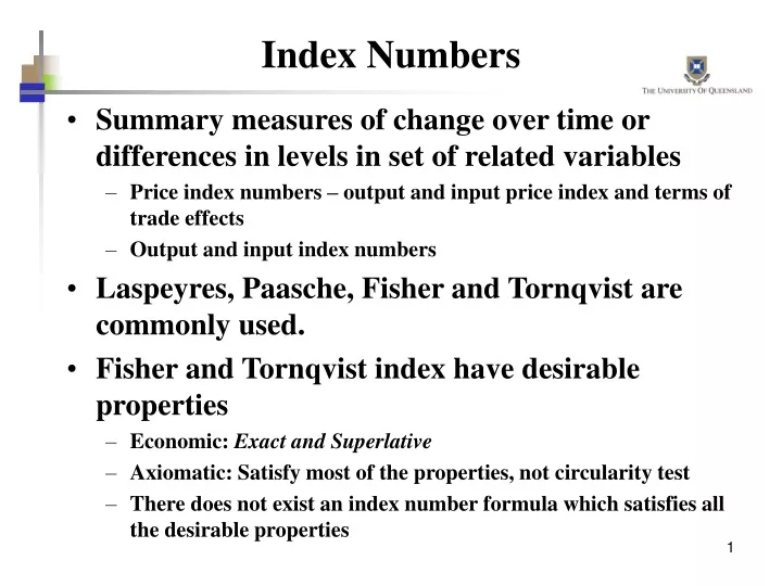 index numbers