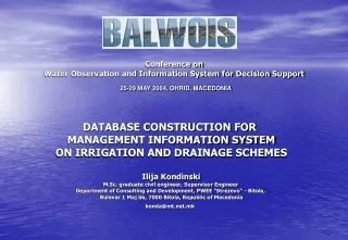 DATABASE CONSTRUCTION FOR  MANAGEMENT INFORMATION SYSTEM ON IRRIGATION AND DRAINAGE SCHEMES