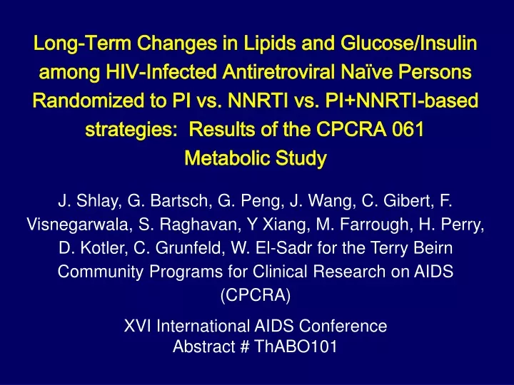 long term changes in lipids and glucose insulin