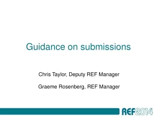 Guidance on submissions
