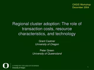 Regional cluster adoption: The role of transaction costs, resource characteristics, and technology