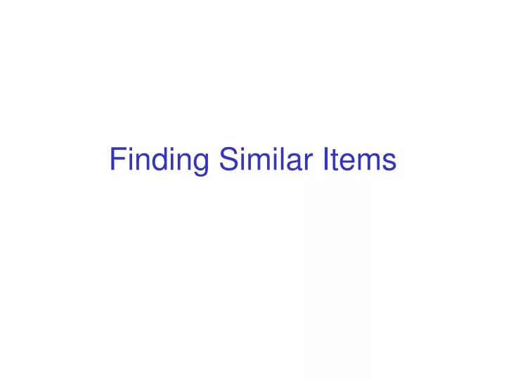 finding similar items