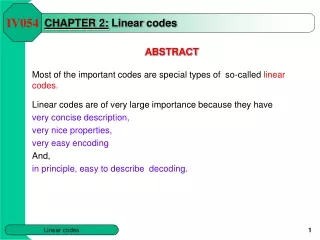 CHAPTER  2 : Linear  codes