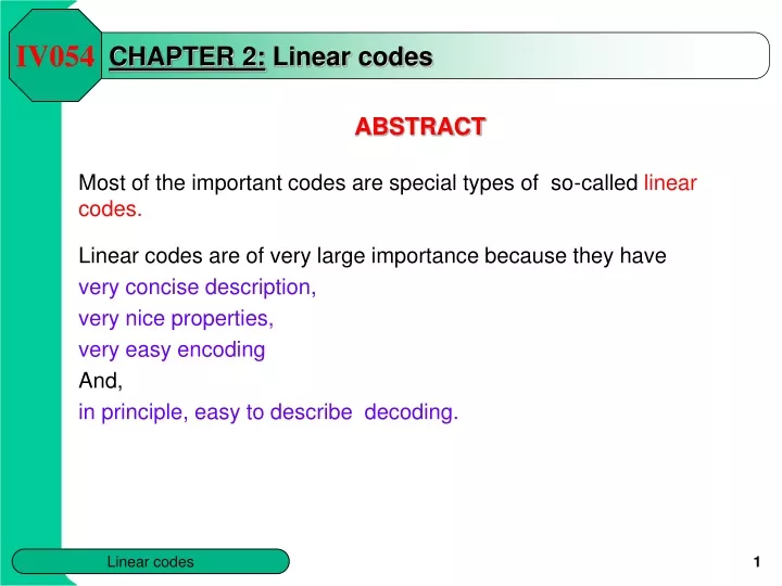 chapter 2 linear codes