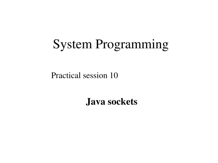 system programming