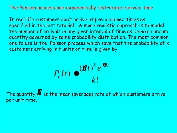 the poisson process and exponentially distributed