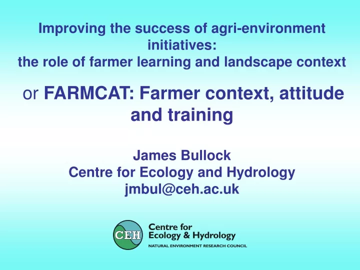 improving the success of agri environment