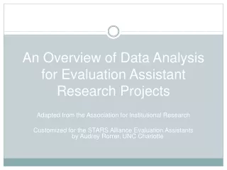 An Overview of Data Analysis for Evaluation Assistant Research Projects