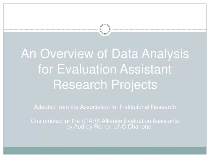 an overview of data analysis for evaluation