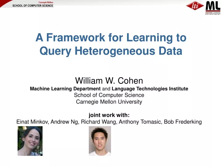 a framework for learning to query heterogeneous data