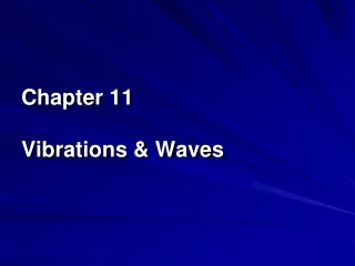 Chapter 11 Vibrations &amp; Waves