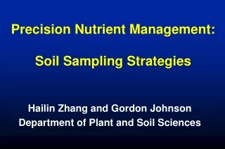 Precision Nutrient Management: Soil Sampling Strategies