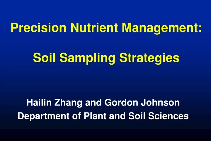 precision nutrient management soil sampling strategies