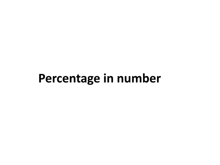 percentage in number
